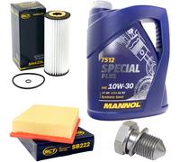 Olio Motore Set Filtri 10W30 5 Litro + Tappo Scarico per Audi A4 A6 VW Passat