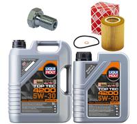 Olio Motore Set Filtri 4200 5W-30 Liqui Moly 6 Litro + Vite per BMW 7er 728i E38