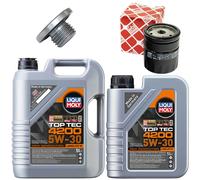 Olio Motore Set Filtri 4200 5W-30 Liqui Moly 6 Litro + Vite per Opel Omega