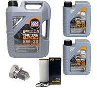 Olio Motore Set Filtri 4200 5W-30 Liqui Moly 7 Litro + Vite per Audi A6 A4