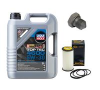Olio Motore Set Filtri 5W-30 5 Litro + Tappo Scarico per Audi A3 Cabriolet 2.0