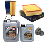 Olio Motore Set Filtri 5W-30 6 Litro + Tappo Scarico per Audi A4 2.5 155 163 Cv