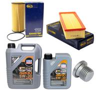 Olio Motore Set Filtri 5W-30 6 Litro + Tappo Scarico per Audi Q3 VW Beetle 2.0