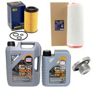 Olio Motore Set Filtri 5W-30 6 Litro + Tappo Scarico per BMW 3er 318d E46 116 Cv