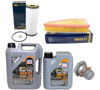 Olio Motore Set Filtri 5W-30 6 Litro + Tappo Scarico per BMW 3er 320d 150 163 Cv