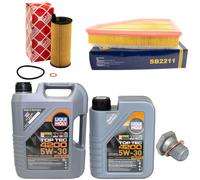 Olio Motore Set Filtri 5W-30 6 Litro + Tappo Scarico per BMW 3er 320d E90 X1 E84
