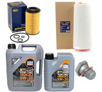 Olio Motore Set Filtri 5W-30 6 Litro + Tappo Scarico per BMW 3er E46 5er 520d