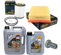 Olio Motore Set Filtri 5W-30 6 Litro + Tappo Scarico per BMW 7er 728i E38 193 Cv