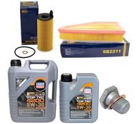 Olio Motore Set Filtri 5W-30 6 Litro + Tappo Scarico per BMW X1 E84 3er 320d E90