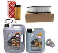 Olio Motore Set Filtri 5W-30 6 Litro + Tappo Scarico per BMW X3 sDrive18d