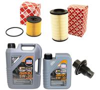 Olio Motore Set Filtri 5W-30 6 Litro + Tappo Scarico per Citroen Jumper, Peugeot