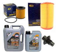 Olio Motore Set Filtri 5W-30 6 Litro + Tappo Scarico per Citroen Jumper Peugeot