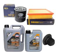Olio Motore Set Filtri 5W-30 6 Litro + Tappo Scarico per Opel Frontera A 125 Ps