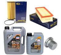 Olio Motore Set Filtri 5W-30 6 Litro + Tappo Scarico per VW Beetle Jetta IV 2.0