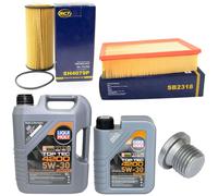 Olio Motore Set Filtri 5W-30 6 Litro + Tappo Scarico per VW Golf VII 2.0 220 Cv