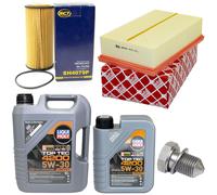 Olio Motore Set Filtri 5W-30 6 Litro + Tappo Scarico per VW Golf VII 2.0 220 HP