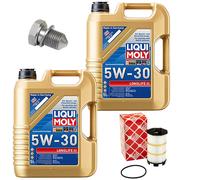 Olio Motore Set Filtri 5W-30 Liqui Moly 10 Litro + Vite per Audi A8 Spyder 4.2