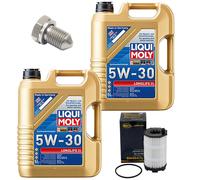 Olio Motore Set Filtri 5W-30 Liqui Moly 10 Litro + Vite per Audi R8 Spyder