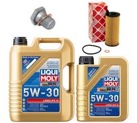 Olio Motore Set Filtri 5W-30 Liqui Moly 6 Litro + Vite per BMW 1er 3er 5er Mini