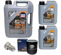 Olio Motore Set Filtri 5W-30 Liqui Moly 7 Litro + Vite per Audi A6 A4 Avant 3.0