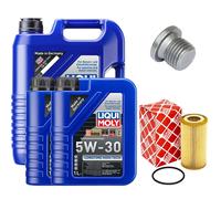Olio Motore Set Filtri 5W-30 Liqui Moly 7 Litro + Vite per Audi A6 A7 Q7 3.0 Tdi