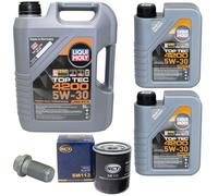 Olio Motore Set Filtri 5W-30 Liqui Moly 7 Litro + Vite per Fiat Ducato di