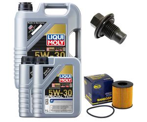 Olio Motore Set Filtri 5W-30 Liqui Moly 7 Litro + Vite per Ford Transito 2.2