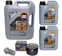Olio Motore Set Filtri 5W-30 Liqui Moly 7 Litro + Vite per Renault 19 I II 1.8