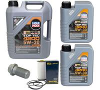 Olio Motore Set Filtri 5W-30 Liqui Moly 7 Litro + Vite per Volvo S80 I 2.4 D 184