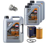 Olio Motore Set Filtri 5W-30 Liqui Moly 8 Litro + Vite per VW Transporter VI 2.0