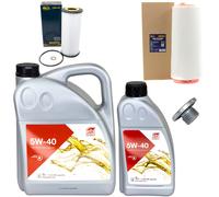 Olio Motore Set Filtri 5W-40 6 Litro + Tappo Scarico Olio per BMW 3er 318d 320d