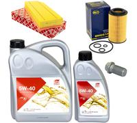 Olio Motore Set Filtri 5W-40 6 Litro + Tappo Scarico per di Mercedes Classe E