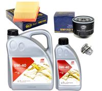 Olio Motore Set Filtri 5W-40 6 Litro + Tappo Scarico per Renault Megane II 2.0