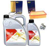 Olio Motore Set Filtri 5W-40 6 Litro + Tappo Scarico per VW Passat Tiguan 2.0