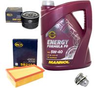 Olio Motore Set Filtri 5W40 5Liter + Tappo Scarico per Renault Megane Scénic