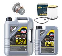 Olio Motore Set Filtri 6100 0W-30 Liqui Moly 6 Litro + Vite per BMW 4er X4 F26