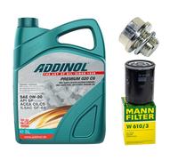Olio Motore Set Filtri Addinol 0W-20 5 Litro + Vite per Mitsubishi Outlander II