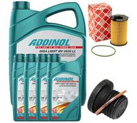 Olio Motore Set Filtri Addinol 5W-30 9 Litro + Vite per Audi Q7 3.0 Quattro