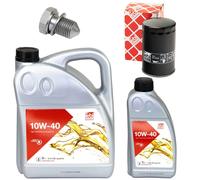 Olio Motore Set Filtri Febi SAE 10W-40 6 Litro + Vite per Audi A4 Avant 380 Ps
