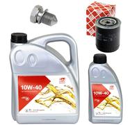 Olio Motore Set Filtri Febi SAE 10W-40 6 Litro + Vite per Audi Skoda VW Passat