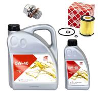 Olio Motore Set Filtri Febi SAE 5W-40 6 Litro + Vite per Mercedes Classe E A207