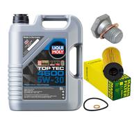 Olio Motore Set Filtri Liqui Moly 5W-30 5 Litro + Vite per BMW X3 X4 5er 1er 3er