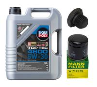Olio Motore Set Filtri Liqui Moly 5W-30 5 Litro + Vite per Opel Omega A Saab 900