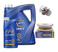 Olio Motore Set Filtri Mannol 15W50 Api 6 Litro + Vite per Mercedes Classe G 190