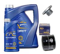 Olio Motore Set Filtri Mannol 15W50 Api 6 Litro + Vite per Opel Astra G 2.0 OPC