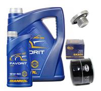 Olio Motore Set Filtri Mannol 15W50 Api 6 Litro + Vite per Opel Astra G 2.0 OPC