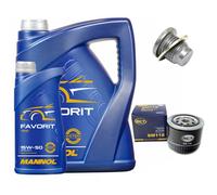 Olio Motore Set Filtri Mannol 15W50 Api 6 Litro + Vite per Renault Megane