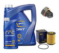 Olio Motore Set Filtri Mannol 15W50 Api 6 Litro + Vite per VW Golf III Passat