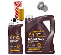 Olio Motore Set Filtri Mannol 5W-30 Api Sn 6 Litro + Vite per BMW 2er X1 Mini