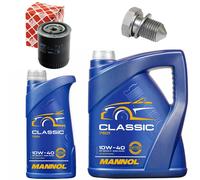 Olio Motore Set Filtri Mannol Classic 10W-40 6 Litro + Vite per Audi A4 A6 Skoda